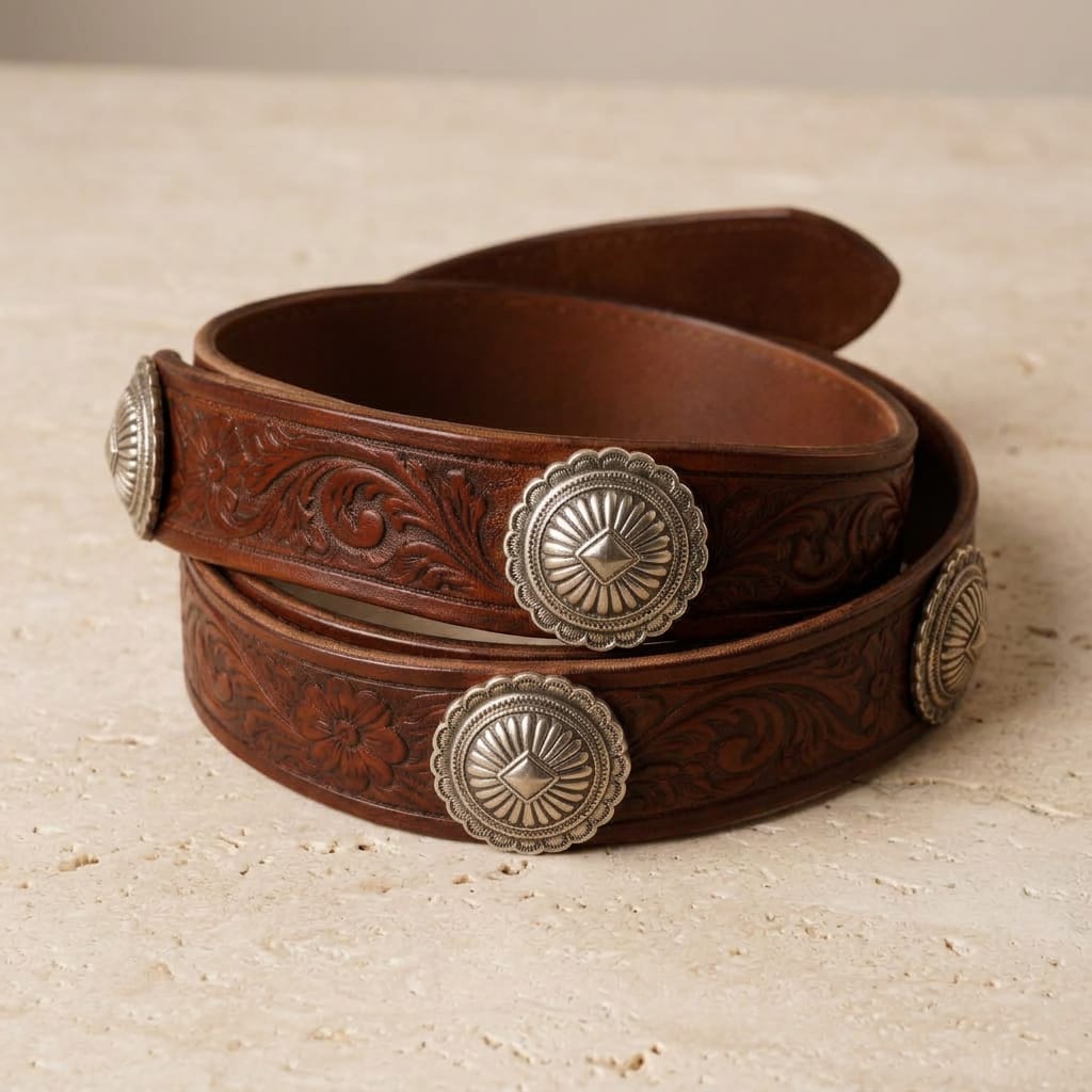 Tooled Concho Belt