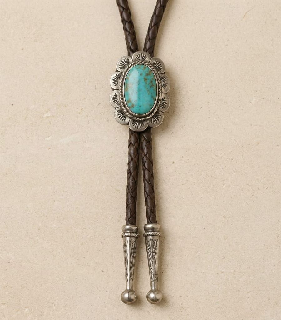 Turquoise & Sterling Bolo Tie