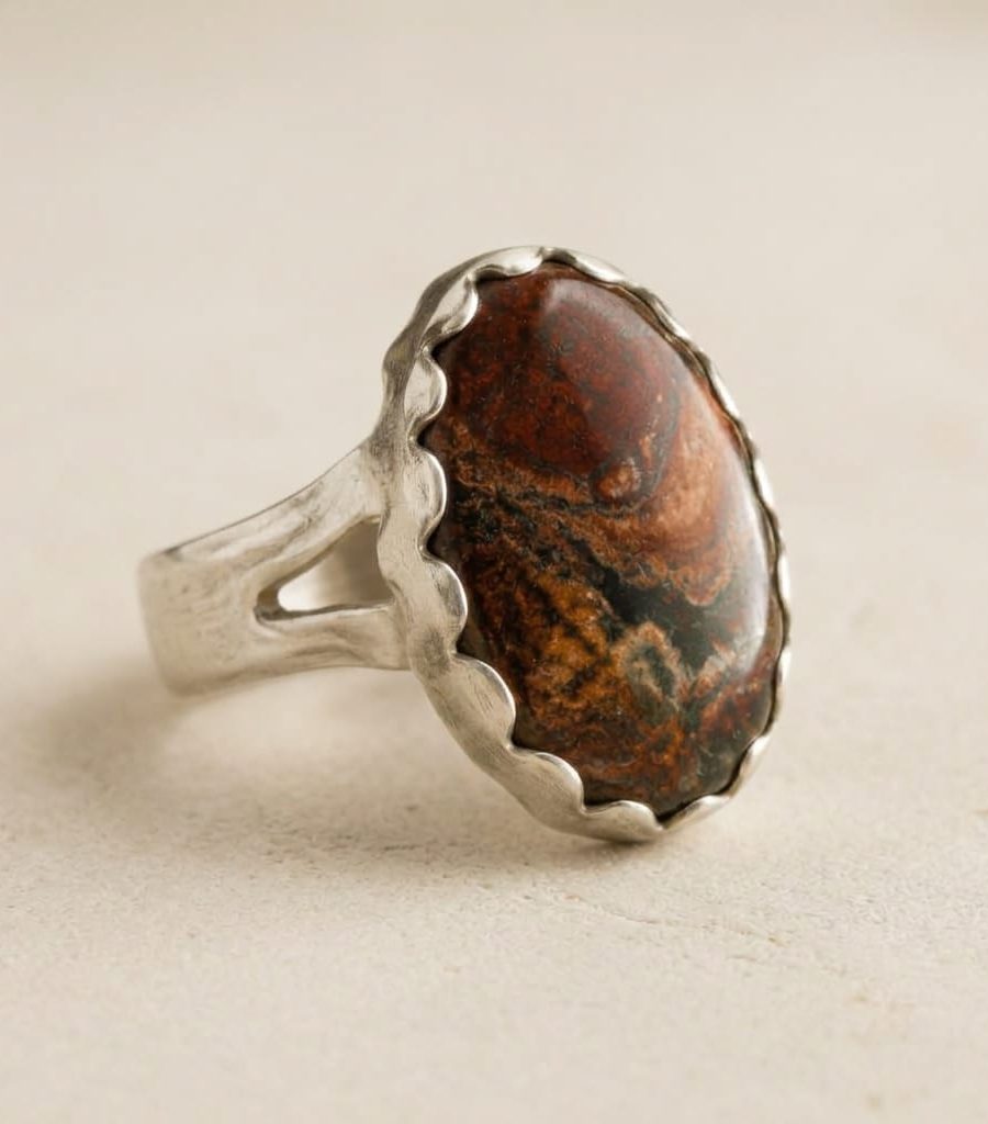 Spiny Oyster & Turquoise Gemstone Ring