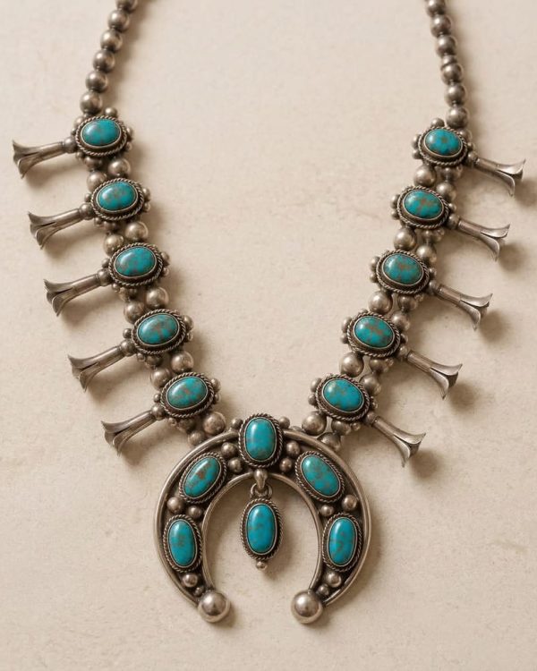 Turquoise Squash Blossom Necklace